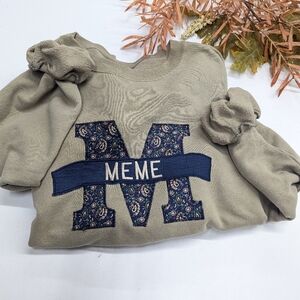 Vintage Jerzees MEME Embroidered Tan Crewneck Sweatshirt